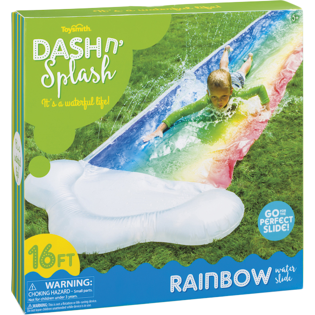 Dash n' Splash Rainbow Water Slide for Kids - Outdoor Summer Backyard Fun, Inflatable Bounce House & Pool Toy for Birthday Parties