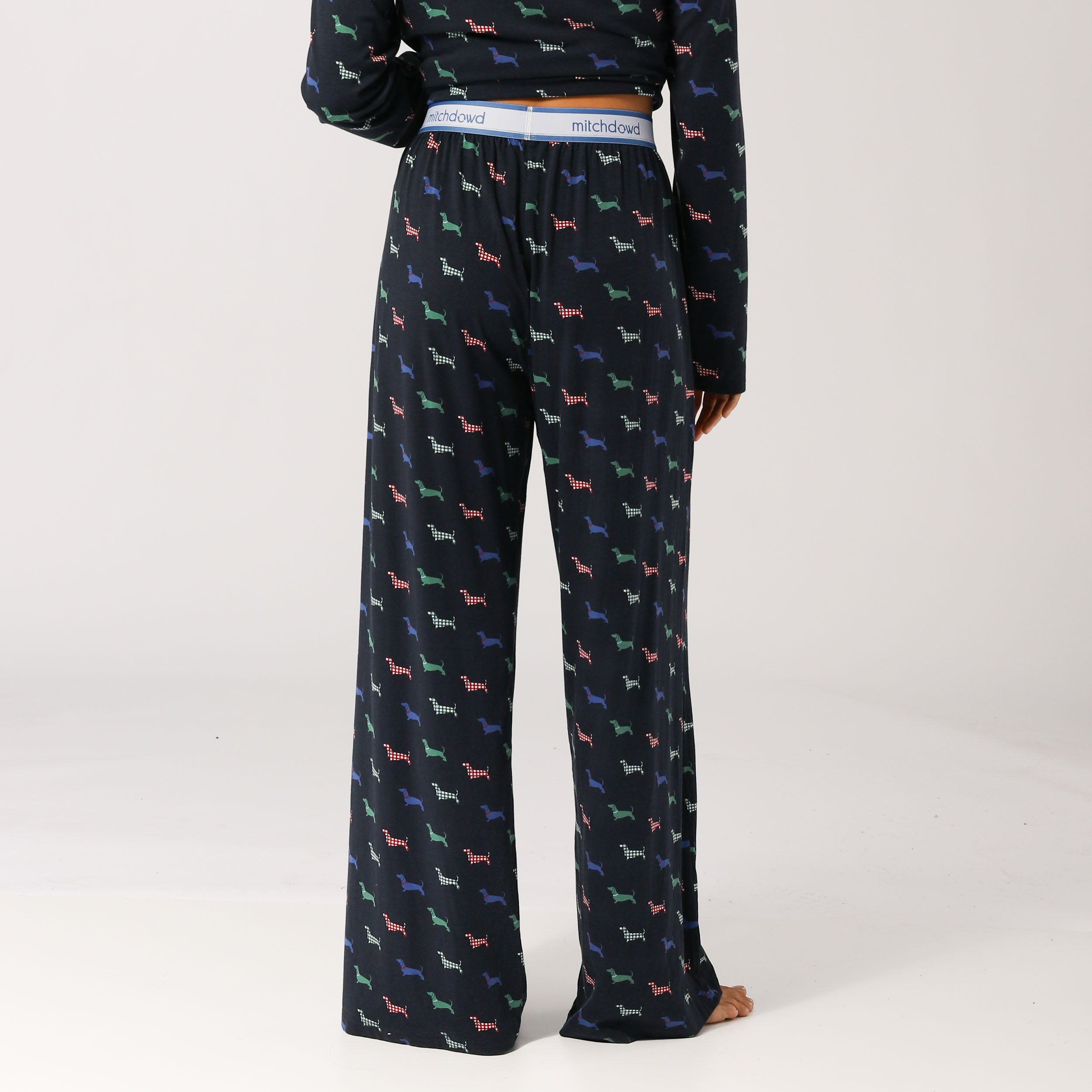 Women's Soft Bamboo Sleep Pants - Navy Blue Comfy Lounge Pajama Bottoms for Relaxing at Home & Sleeping