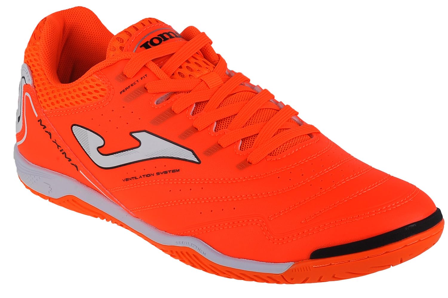 Joma Maxima 2308 Indoor Futsal Shoes for Men - Orange | Lightweight Soccer Cleats for Indoor Courts & Training | Perfect for Futsal Matches, Gym Workouts & Casual Wear