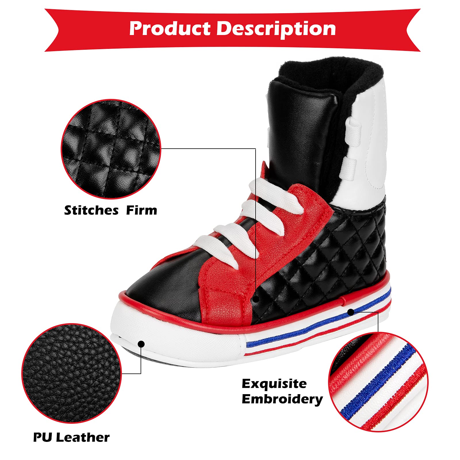 Wosofe Golf Blade Putter Cover - Embroidered PU Leather Headcover with Funny Shoe Design - Universal Fit for All Golf Club Brands (Red) - Perfect for Golf Course Protection & Style Enhancement