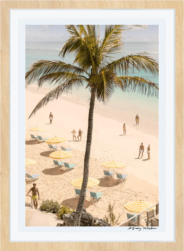 Gray Malin Coral Beach Club Vertical Print - Stunning Beach Wall Art for Home & Office Decor | Perfect for Living Rooms, Bedrooms & Coastal Themed Spaces