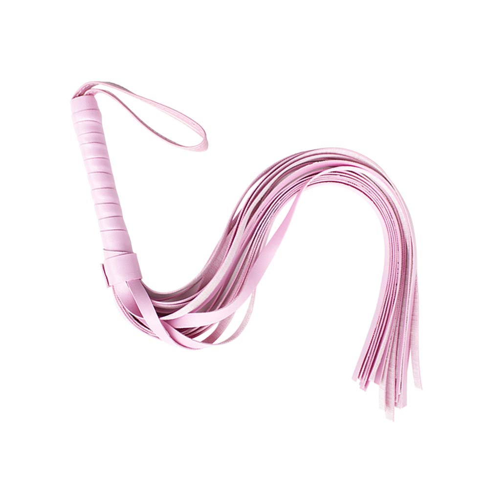 Amosfun Pink Leather Whip with Tassels - BDSM Flogger for Couples, Erotic Role Play Toy for Men & Women - Perfect for Bedroom Bondage & Sensual Play