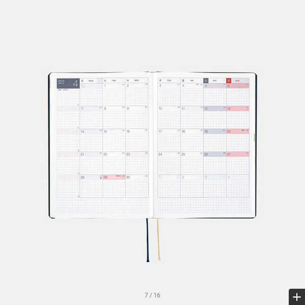 Hobonichi Techo 2025 Planner (Navy Blue) - A5 Size Daily Journal with January Start, Monday Start | English Edition | Perfect for Work, School & Personal Planning
