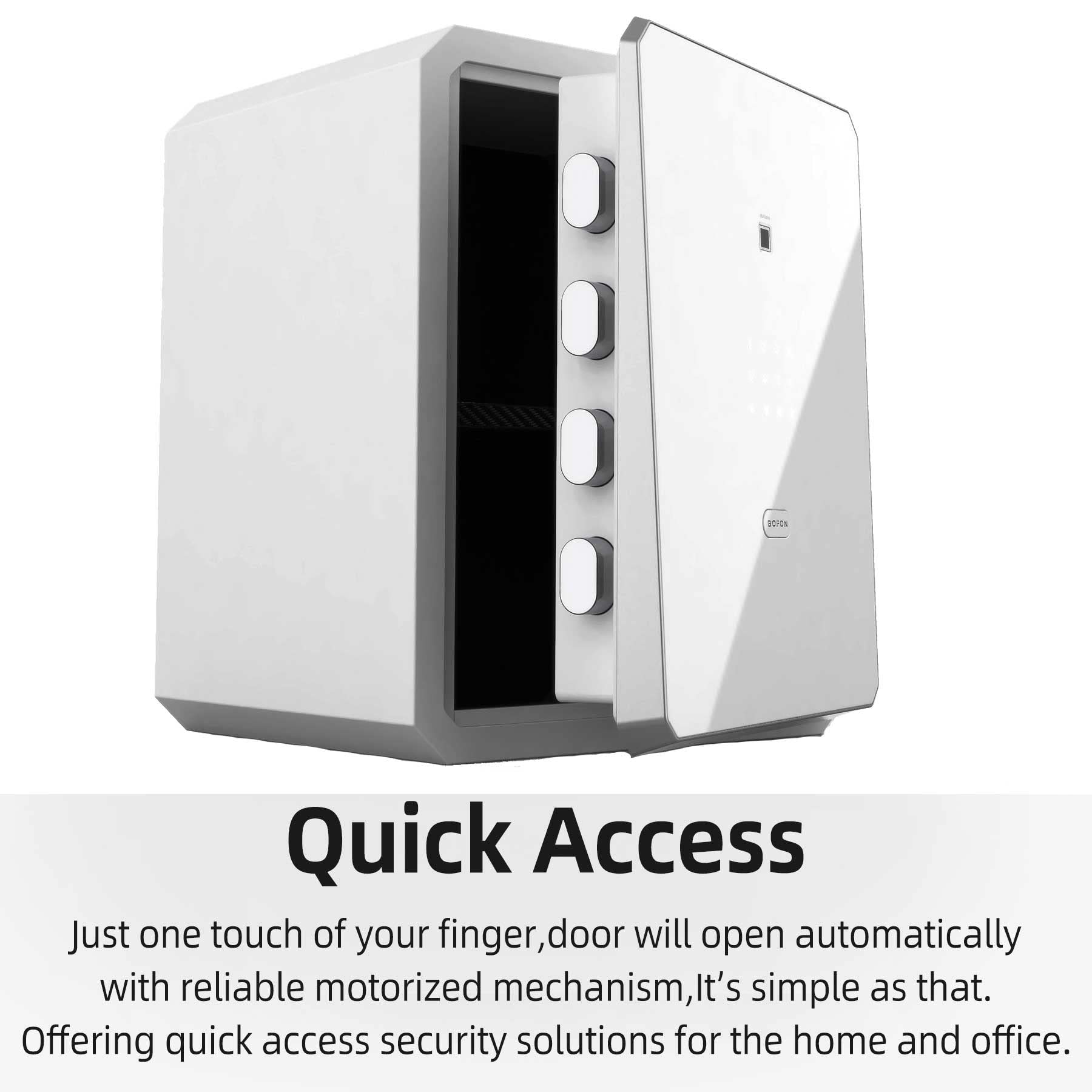Biometric Fingerprint Safe Box with Key - 2.1 Cubic Feet Home & Office Security Cabinet - Digital Lock Box for Jewelry, Cash, Documents & Valuables - Ideal for Bedroom, Closet or Office Storage