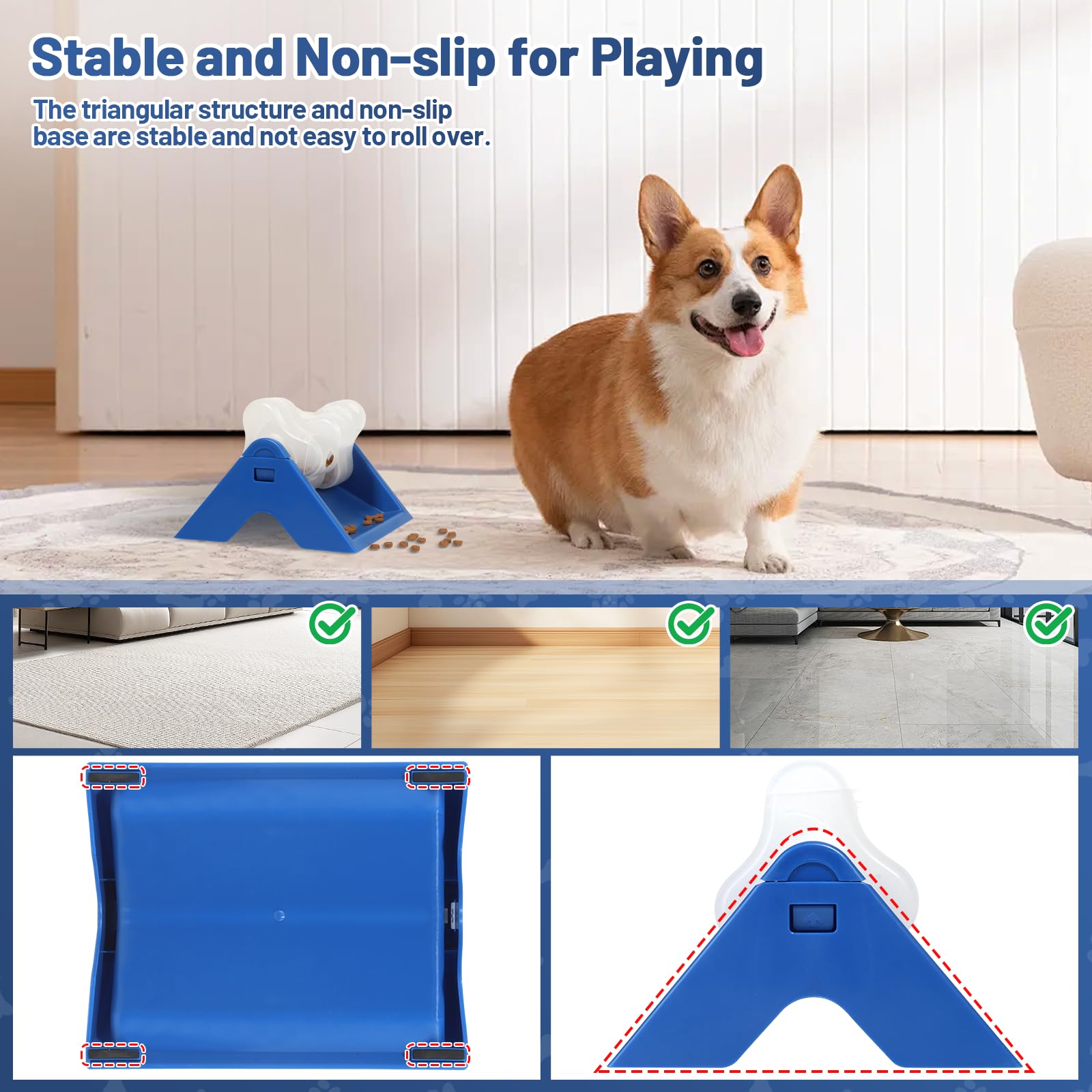 Interactive Dog Puzzle Toys & Slow Feeder for Small, Medium & Large Dogs - 3 Rotatable Treat Dispenser for Smart Training, Boredom Relief & Mental Stimulation - Non-Slip, Stable & Easy to Clean - Perfect for Indoor Play, Mealtime & Solo Entertainment