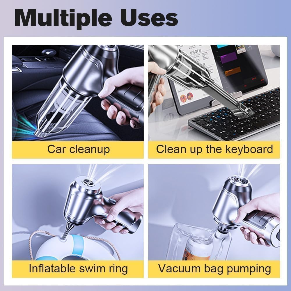 Airified Pro V2 Portable Air Blower & Car Vacuum Cleaner - Wireless Handheld Mini Vac with Powerful Suction Upgrade | Perfect for Car Detailing, Home Cleaning & Pet Hair Removal