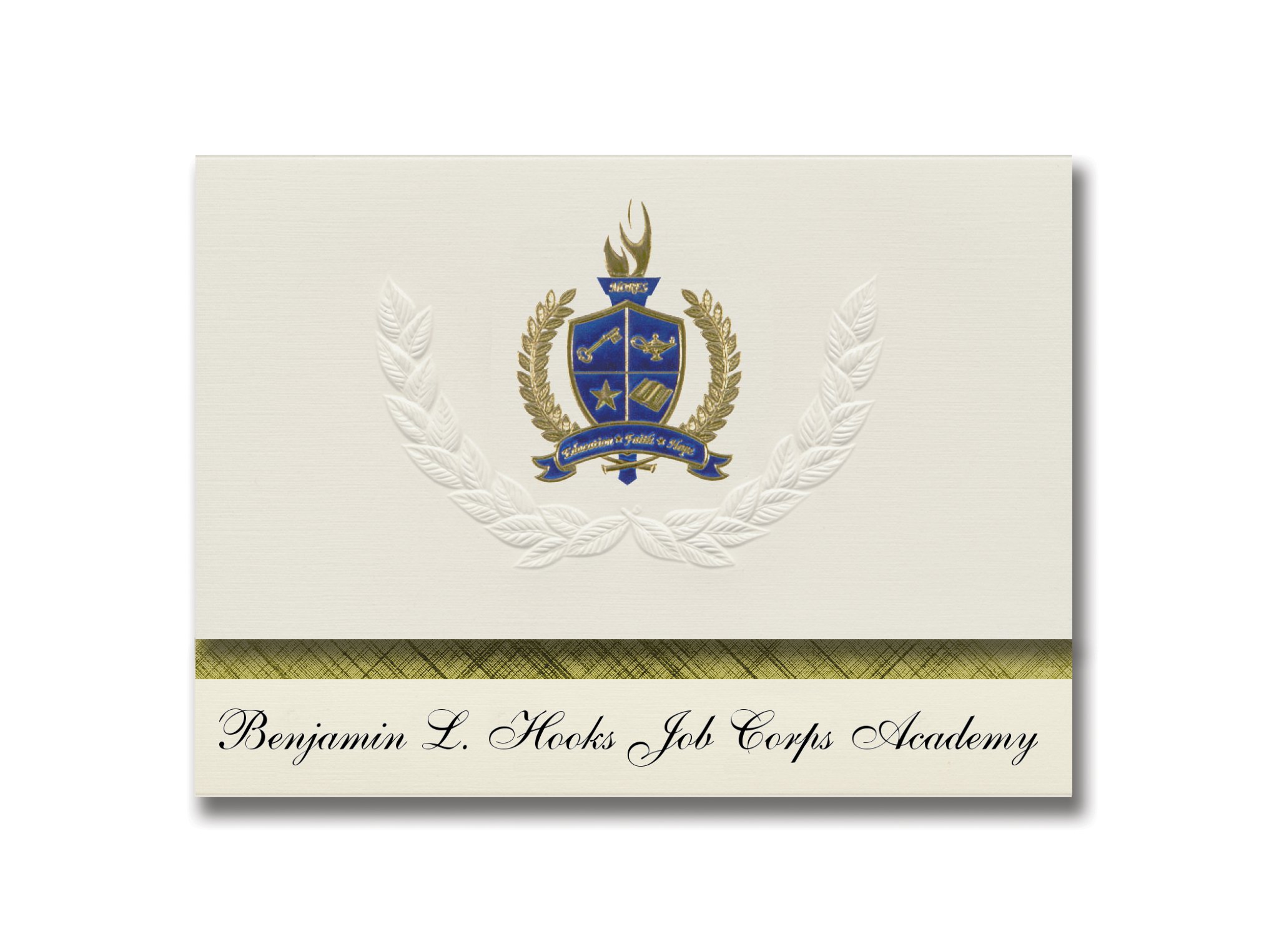 Benjamin L. Hooks Job Corps Academy Graduation Announcements - Presidential Elite Pack of 25 with Gold & Blue Metallic Foil Seal - Perfect for Memphis TN Graduation Ceremonies & Commencement Celebrations
