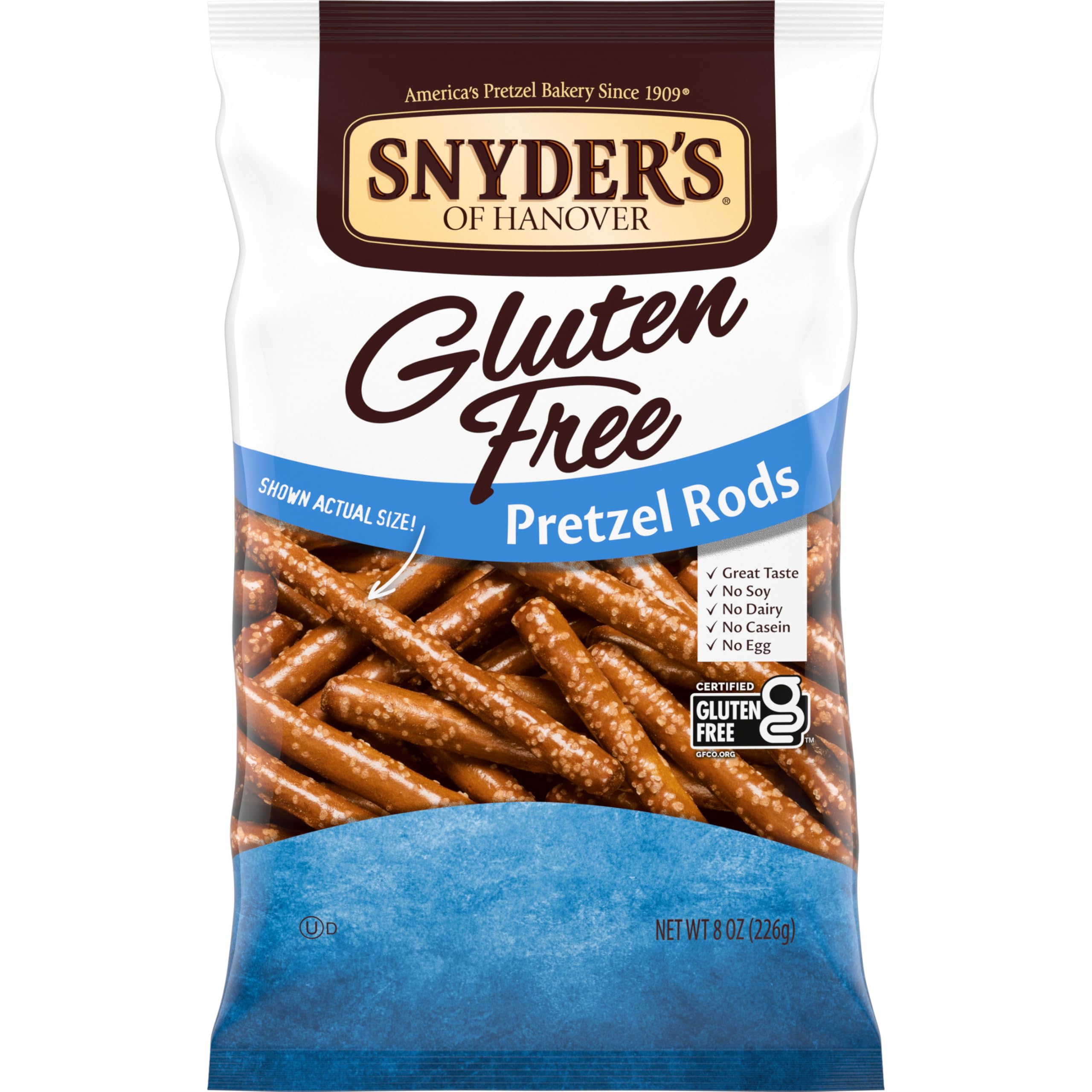 Gluten Free Pretzels by Snyder's of Hanover - 8 Oz Pack | Healthy Snack for Parties, School Lunches & On-the-Go