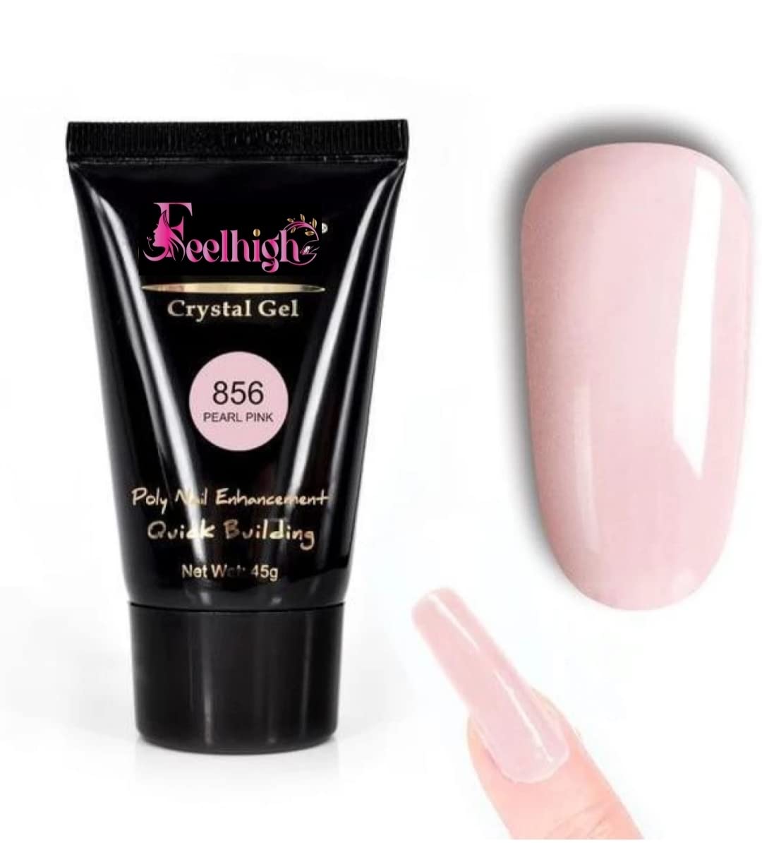 Crystal Professional Clear Polygel Tubes for Nail Extensions - Pearl Pink Acrylic Gel for Manicure & Nail Art | Perfect for Salon & DIY Home Nail Care