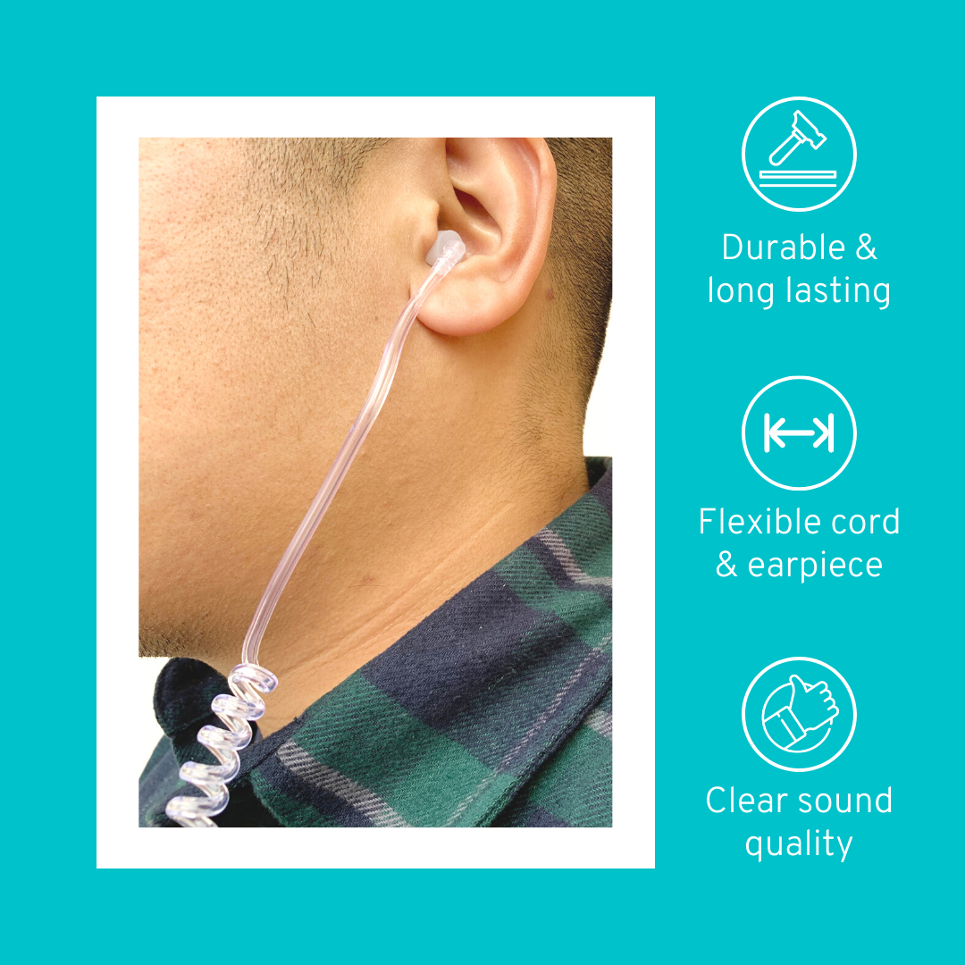 3.5mm Jack Listen Only Earpiece for Two-Way Radio - Compatible with RHF 617 1N Transceiver - Clear Audio for Security, Construction & Event Staff - Discreet Communication Solution