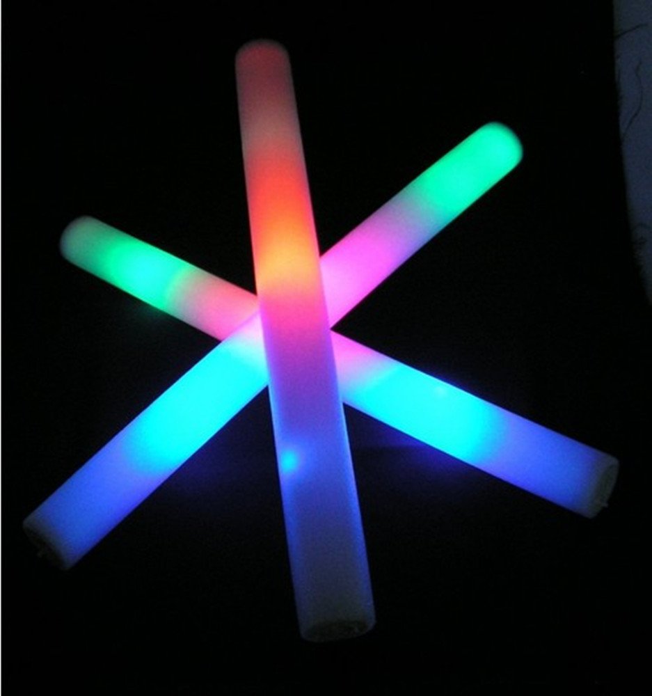 FlashHawk(TM) 10 Pack 18-Inch Multi-Color LED Glow Sticks - Color Changing Flashing Batons with 3 Modes for Parties, Raves, Concerts & Night Events