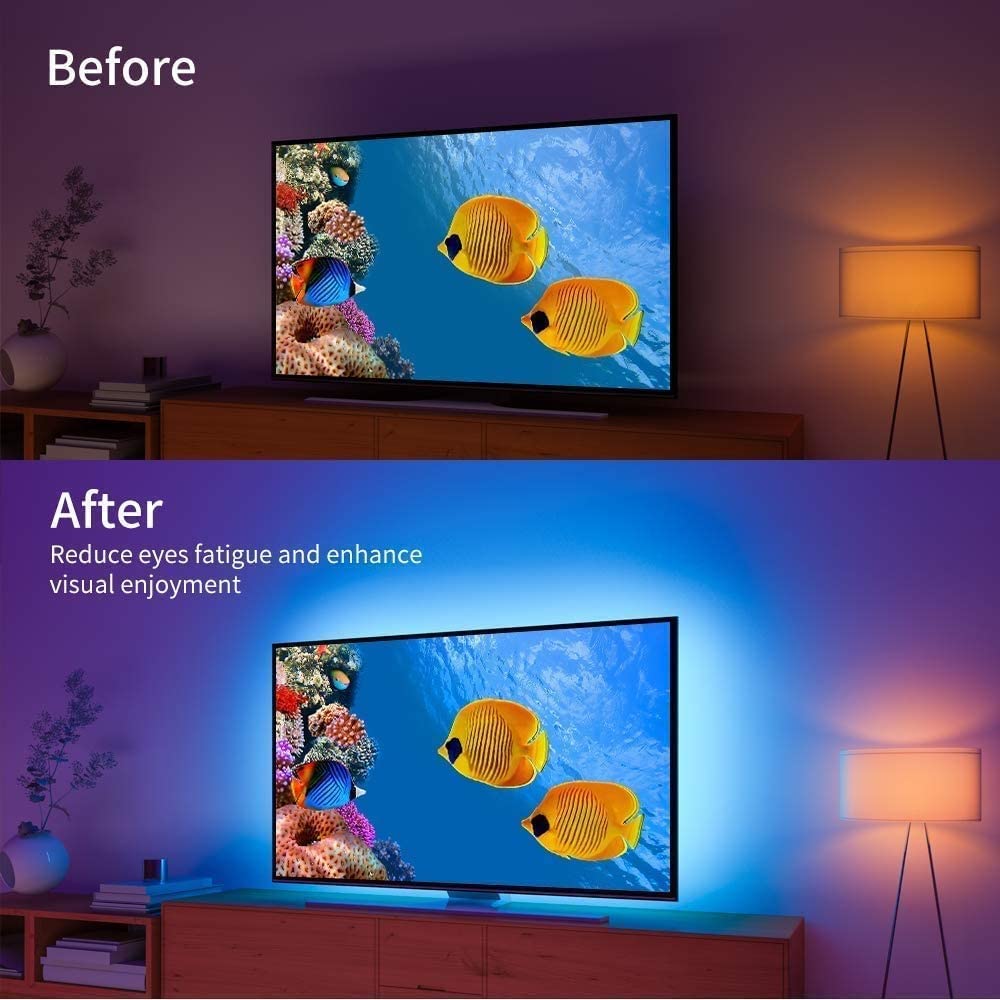 Nexlux 14.7ft LED TV Backlight Strip for 32-70 Inch TVs - Smart App Controlled RGB Gaming Lights with Easy Installation | Perfect for Home Theater, Gaming Setup & Ambient Lighting