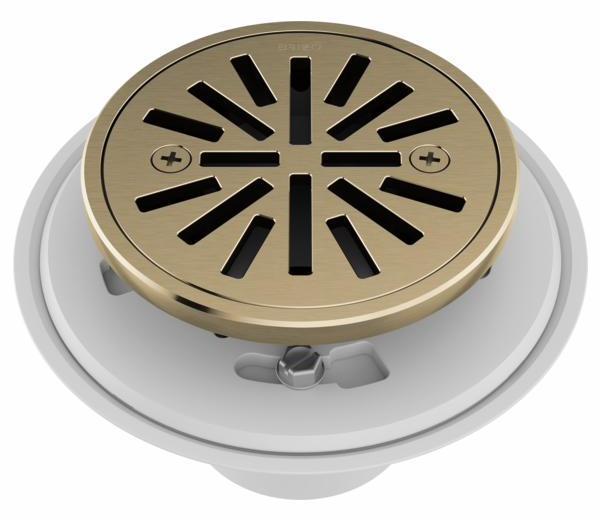 4-Tile Round Shower Drain in Luxe Gold Finish - BT061414 GL by Brizo | Premium Bathroom Upgrade for Modern & Luxury Showers