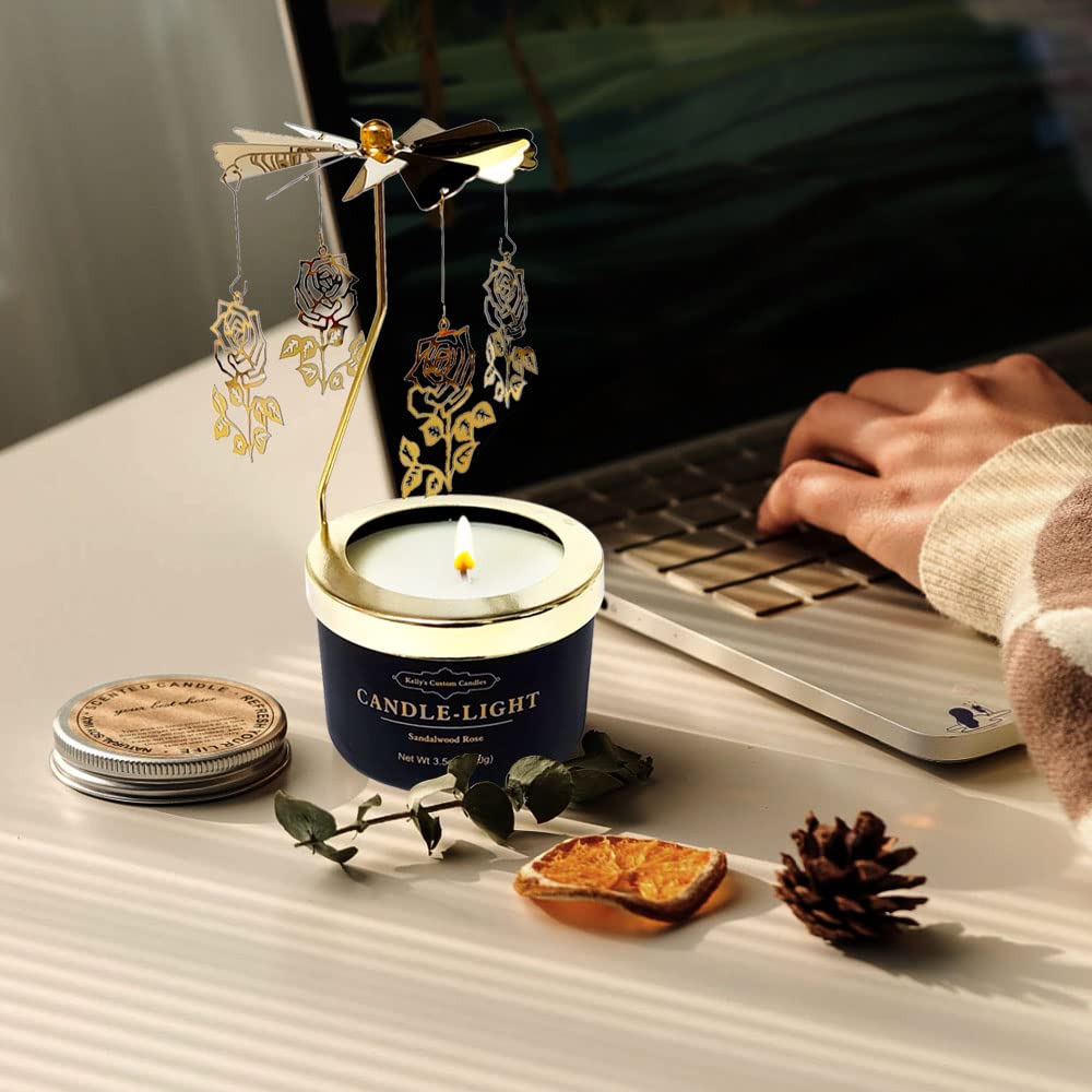 Kelly's Custom Rotating Scented Candles - Rose Fragrance Birthday Gifts for Women, Her, Mom & Wife | Funny & Unique Candle Gifts for Colleagues | Perfect for Home Decor, Relaxation & Special Occasions