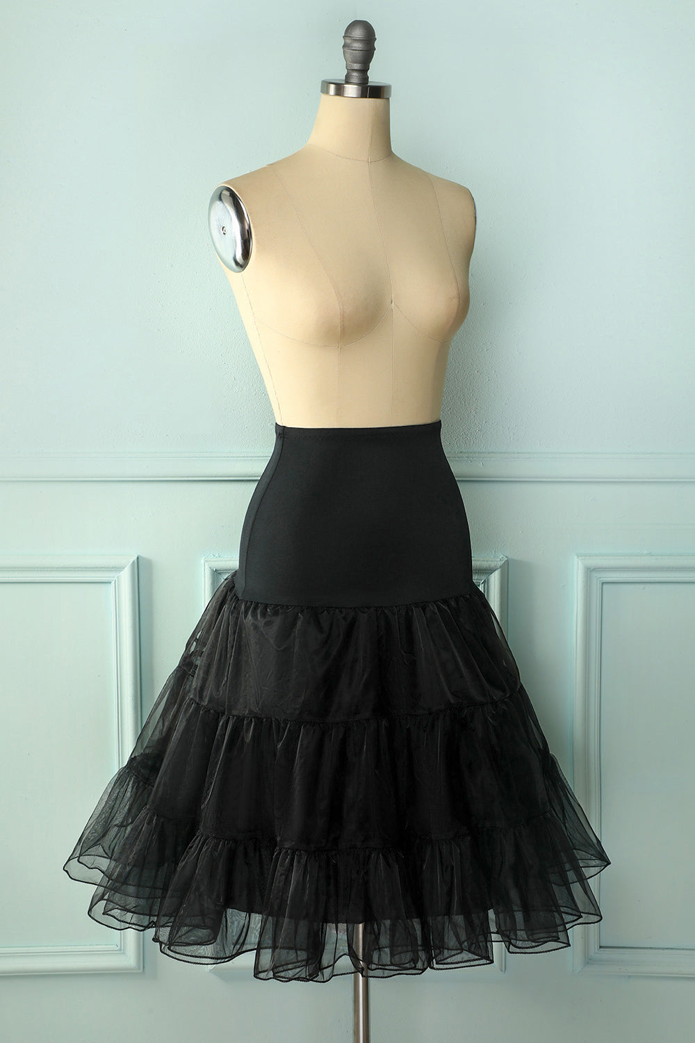 Black Tutu Petticoat for Women - Fluffy Layered Tulle Skirt for Ballet, Dance, Cosplay & Party - Elegant Petticoat Underskirt for Dresses & Costumes