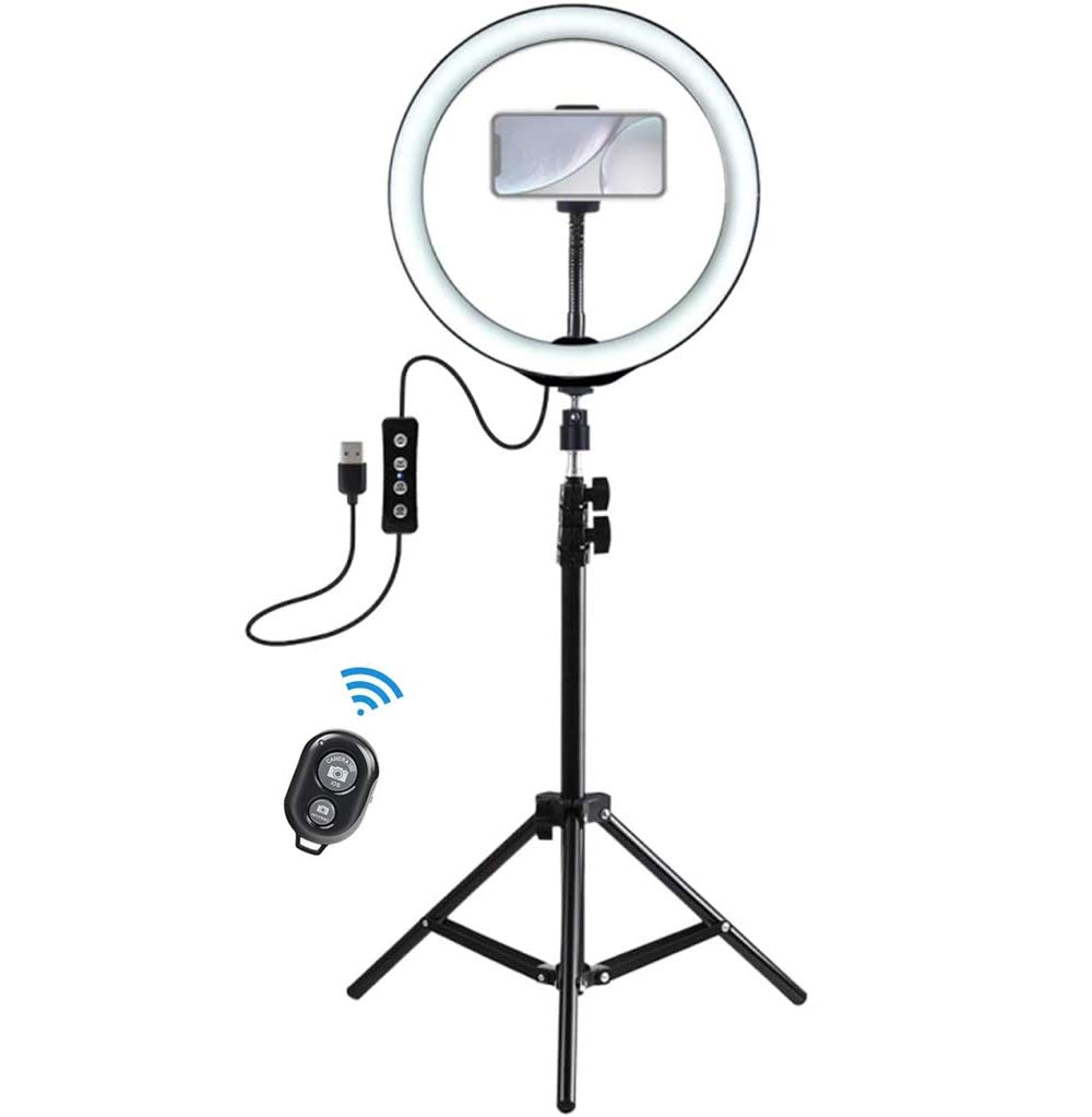 Professional 26cm LED Ring Light with Tripod & Controller for Makeup, TikTok, Live Streaming, Photography, Vlogging - Perfect for Beauty Tutorials, Content Creation & Home Studio Lighting