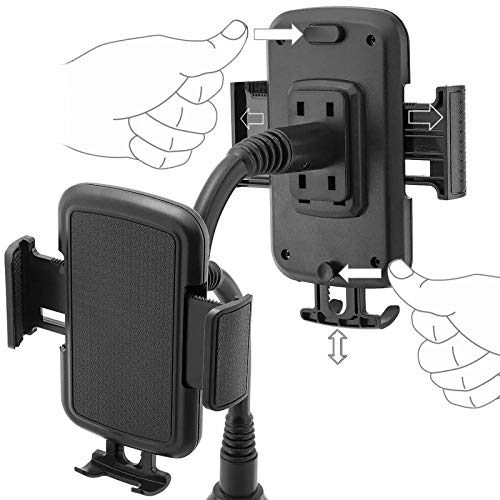 VALINK Universal Adjustable Car Cup Holder Phone Mount - Portable Cup Phone Holder for iPhone, Samsung, All Smartphones - Perfect for Road Trips, Commuting & Hands-Free Driving