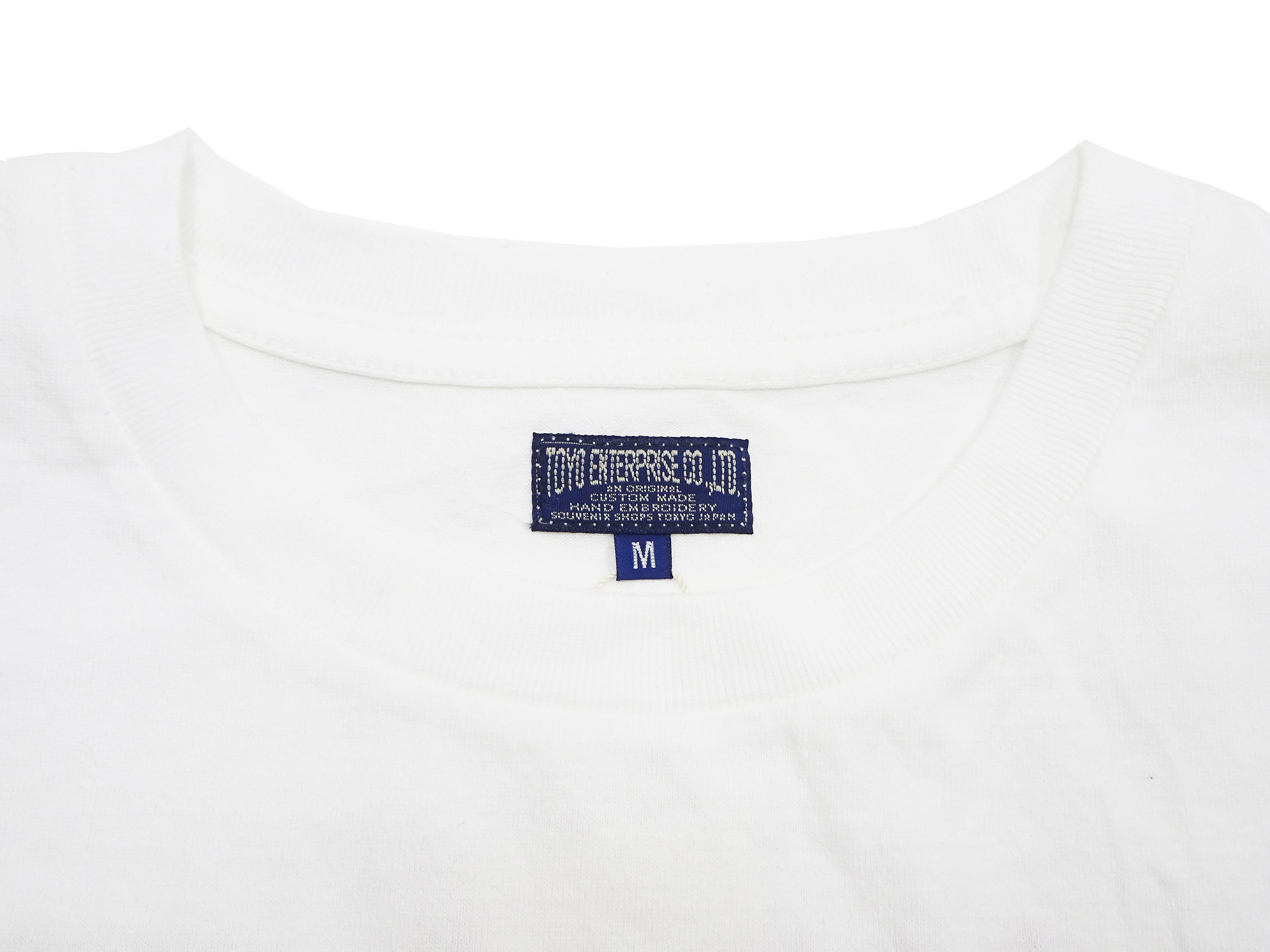 Men's Tailor Toyo Sukajan Style Embroidered Short Sleeve T-Shirt TT79213 - White Japanese Streetwear Fashion for Casual Wear & Summer Outfits