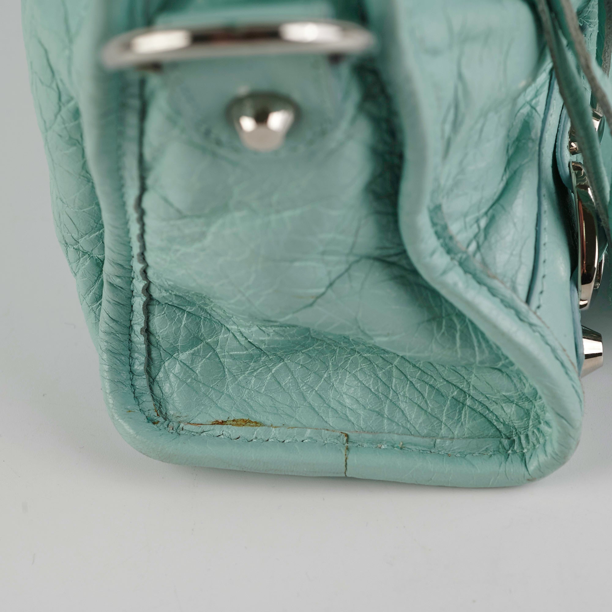 Balenciaga Classic Mini City Blue Leather Tote Bag for Women - Stylish Handbag for Work, Travel & Everyday Use