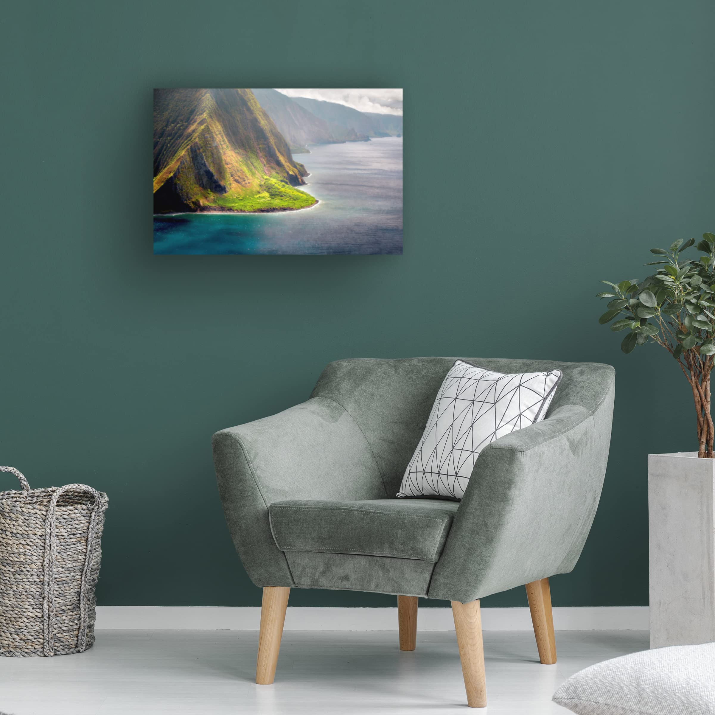 Trademark Fine Art 'Coastline 3' Canvas Wall Art by Dennis Frates - Stunning Ocean Landscape Painting for Living Room, Bedroom & Office Decor