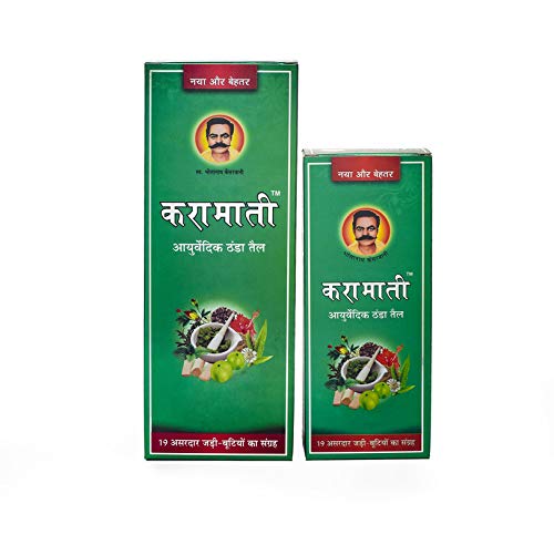Karamati Ayurvedic Thanda Tel & Hair Cool Oil Combo Pack 300ml - Natural Herbal Hair Growth Treatment for Dry Scalp & Dandruff Relief | Perfect for Summer Hair Care & Scalp Massage