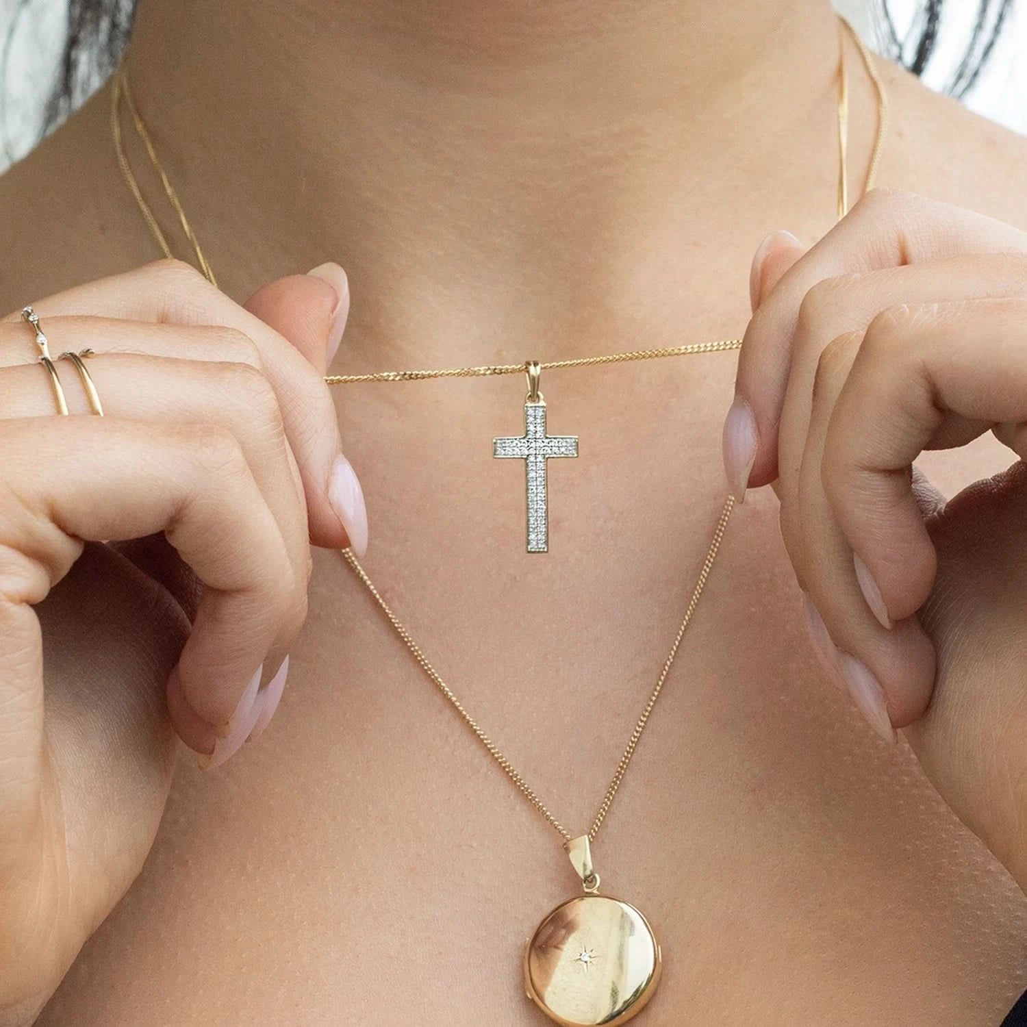 Exquisite Diamond Cross Pendant in 14K Solid White Gold - Perfect for Gifts, Weddings & Everyday Elegance