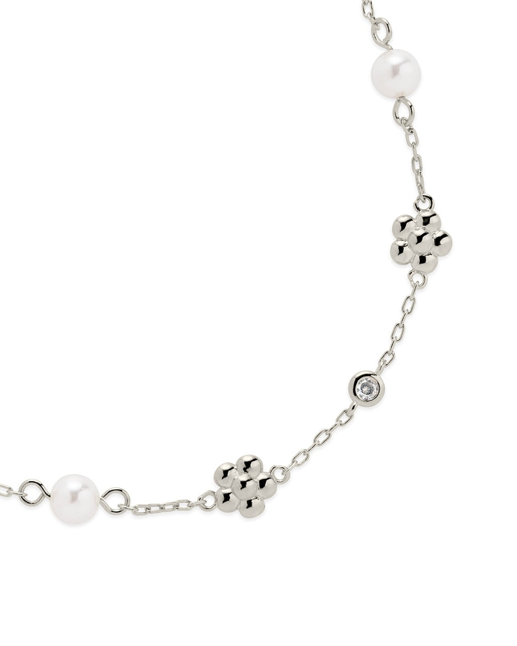June Pearl & Flower Charm Anklet - Elegant Summer Ankle Bracelet for Women, Boho Beach Jewelry, Perfect for Vacation, Wedding, and Festival Accessories