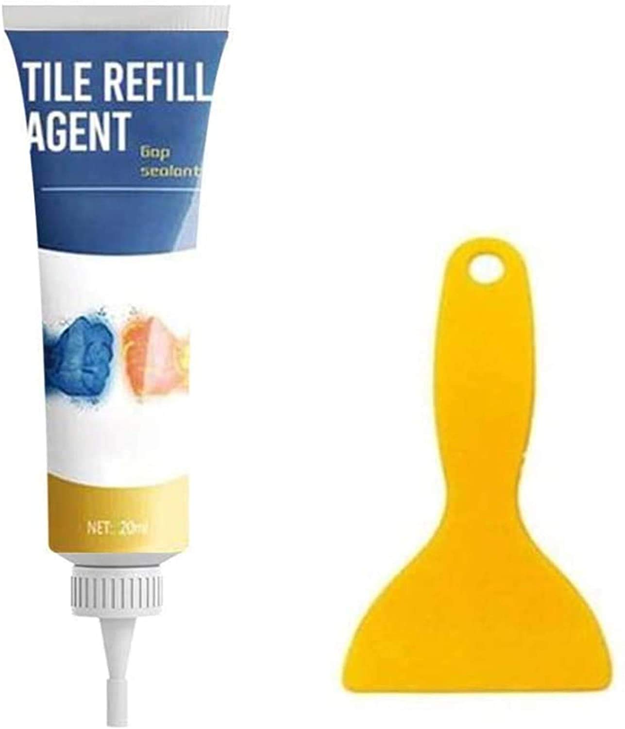 XINGYUSP Tile Grout Squeeze Tube - Waterproof Grout Restorer & Sealer Colorant - Super Gap Filler for Ceramic & Porcelain Tiles (20ml) - Perfect for Bathroom, Kitchen & Shower Tile Repair