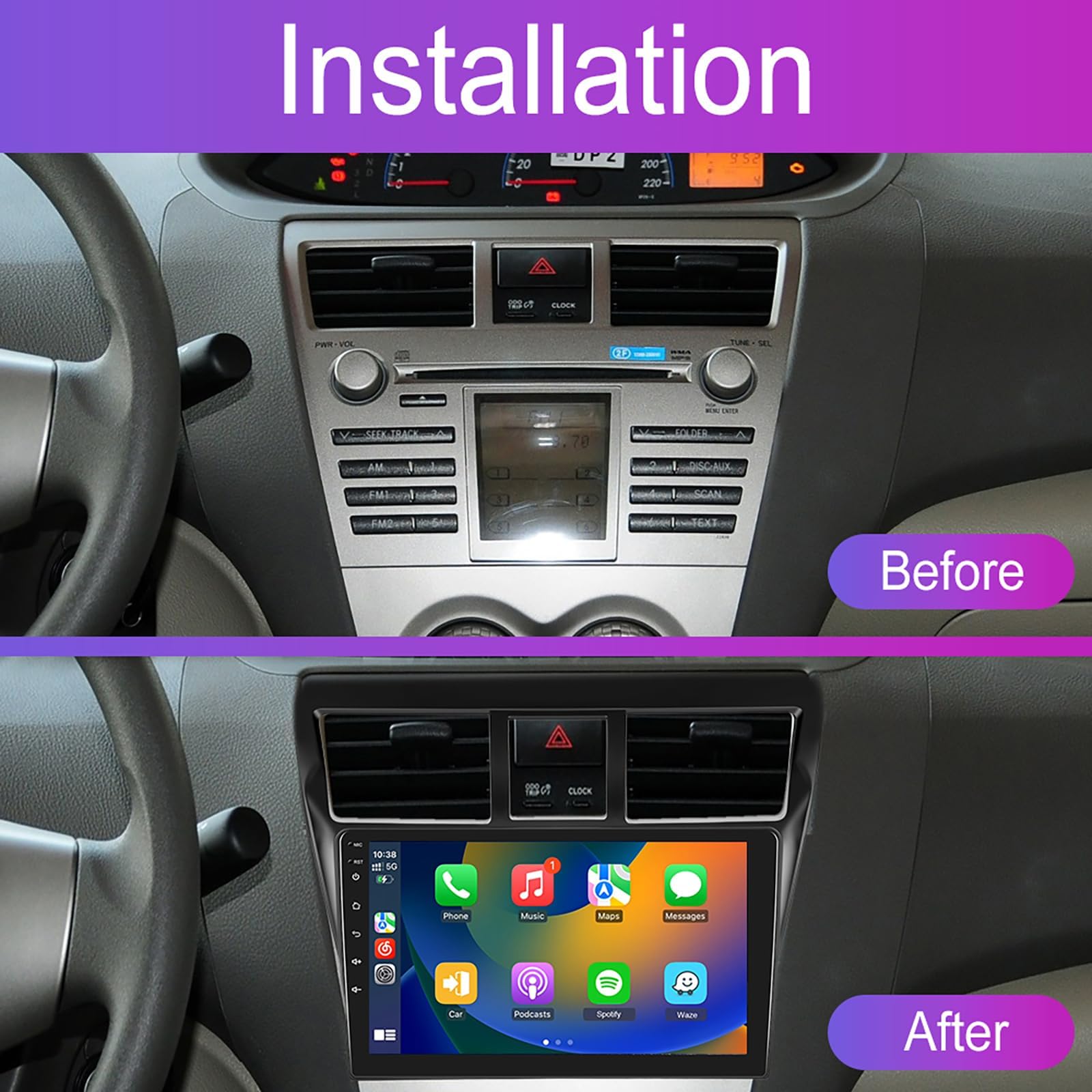2G+32G Android 13 Car Stereo for Toyota Yaris VIOS 2007-2013 - 9