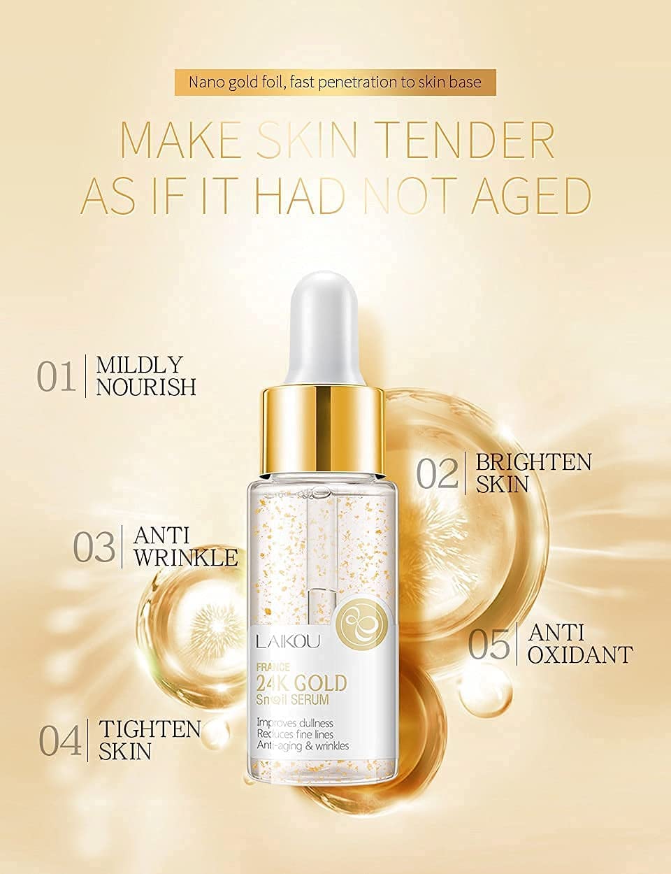 Best Face Serum for Glowing Skin - Anti-Aging & Hydrating Vitamin C Serum with Hyaluronic Acid - Perfect for Daily Skincare Routine & Nighttime Use
