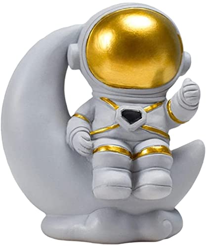 Modern Astronaut Sculpture - Resin Spaceman Statue Figurine for Desktop, Bedroom & Home Decor | Unique Gift for Space Enthusiasts | Perfect for Office Desk, Bookshelf & Nightstand Display