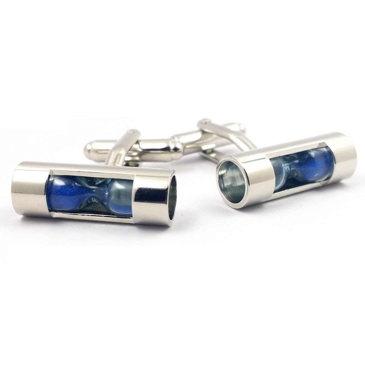 Premium Real Hourglass Cufflinks for Men - Elegant 3 Color Options with Gift Box - Perfect for Weddings, Business Meetings & Formal Events