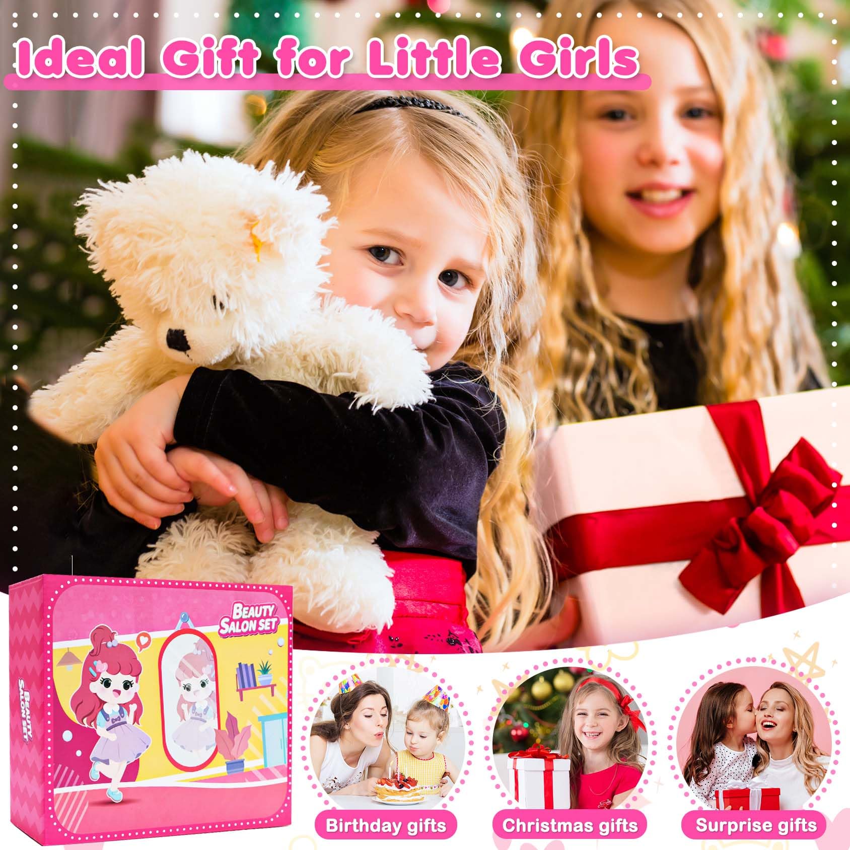Pretend Play Hair Salon Set for Girls 3-9 Years - Perfect for Christmas & Birthday Gifts