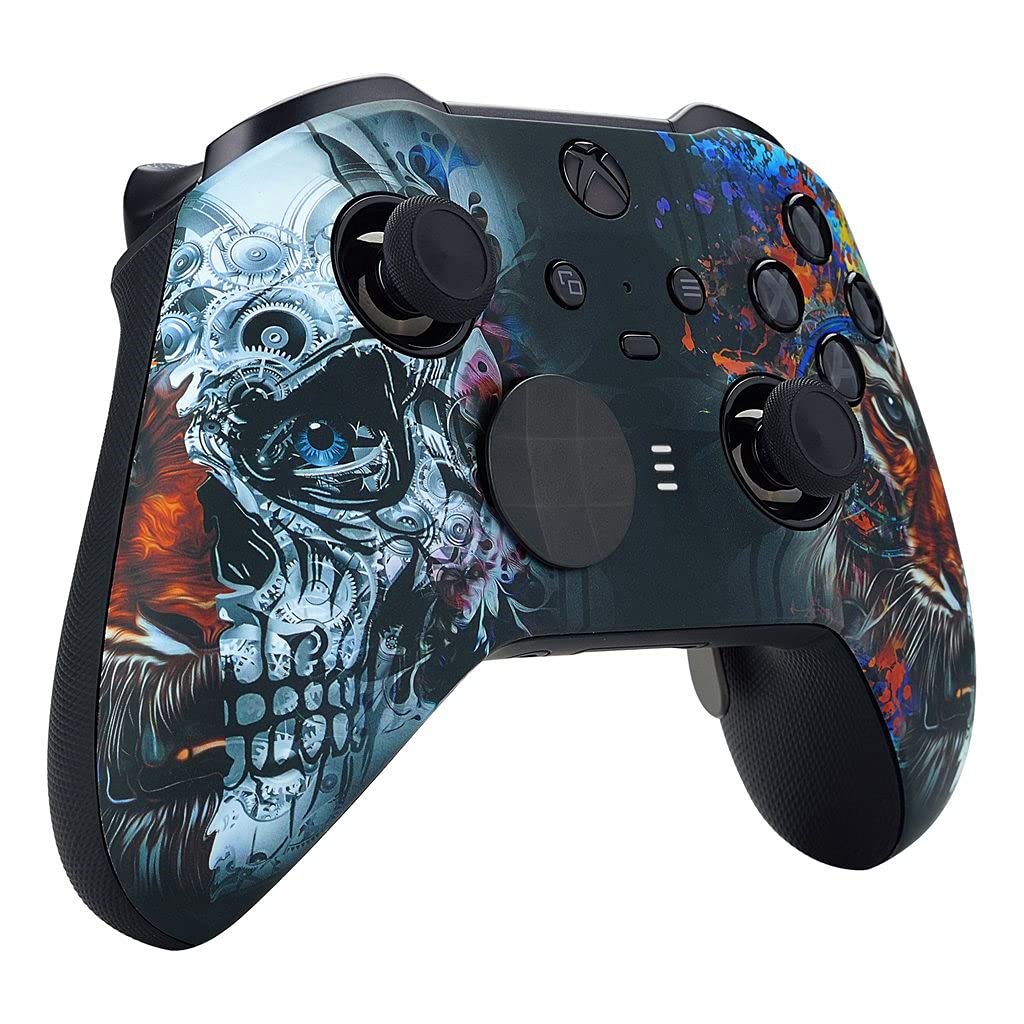 Wordene Elite Series 2 Modded Rapid Fire Controller for Xbox One, Series X|S, PC & Mobile - Enhanced Gaming Performance for FPS, Battle Royale & Competitive Shooters (Tiger Skull Design) - Perfect for Call of Duty, Fortnite & Apex Legends