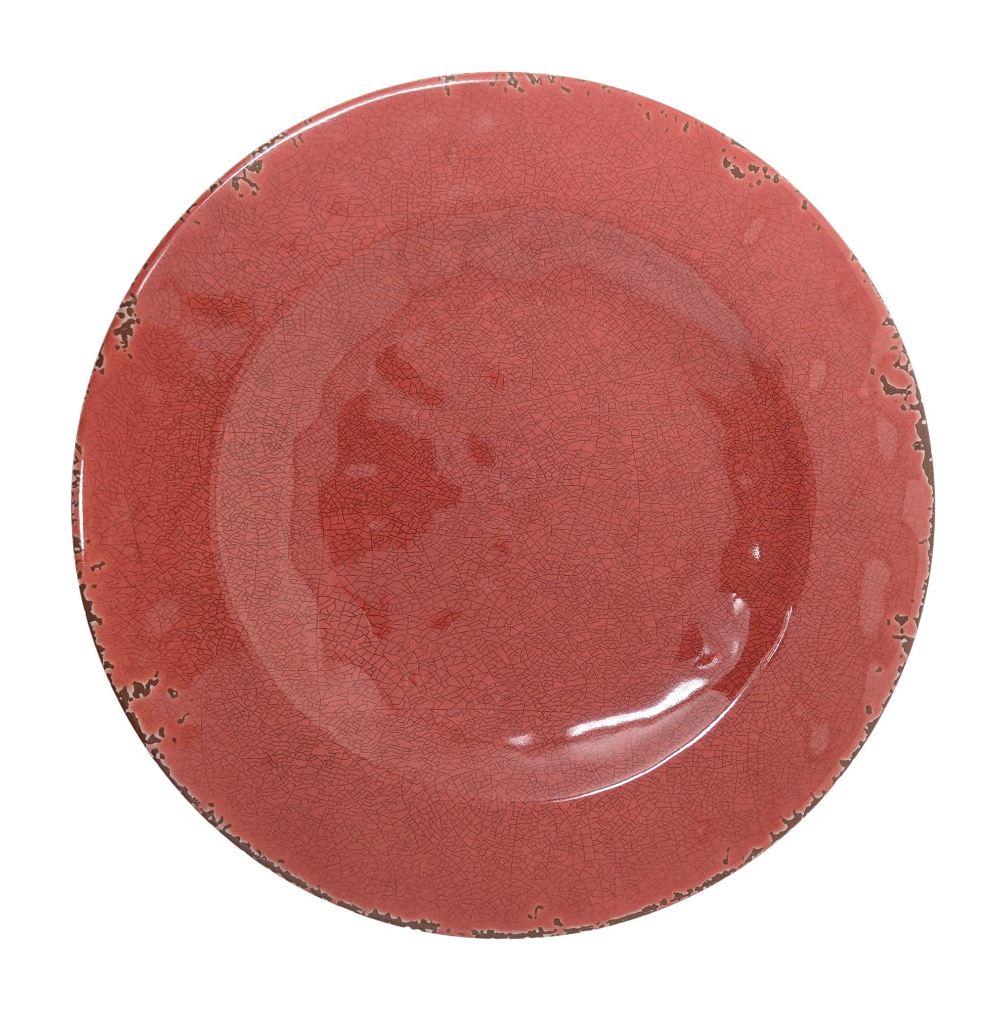 Gianna's Home 12-Piece Rustic Farmhouse Melamine Dinnerware Set - Durable & Stylish Tableware for 4, Dishwasher Safe (Red) - Perfect for Outdoor Dining, Picnics, and Everyday Family Meals