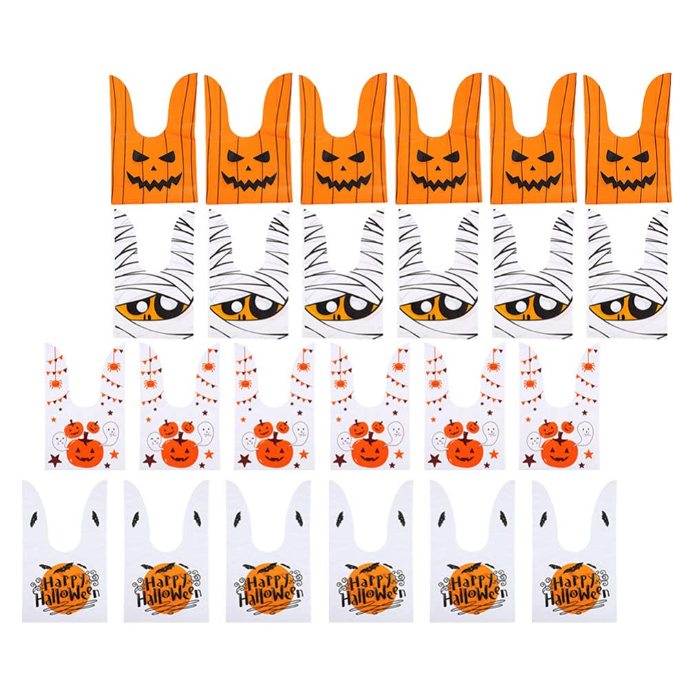 Hemoton 40-Piece Halloween Treat Bags Bulk - Orange & Black Halloween Candy Bags for Trick or Treat, Halloween Party Favors, Classroom Treats & Goodie Bags - Perfect for Halloween Parties, School Events & Neighborhood Trick-or-Treating