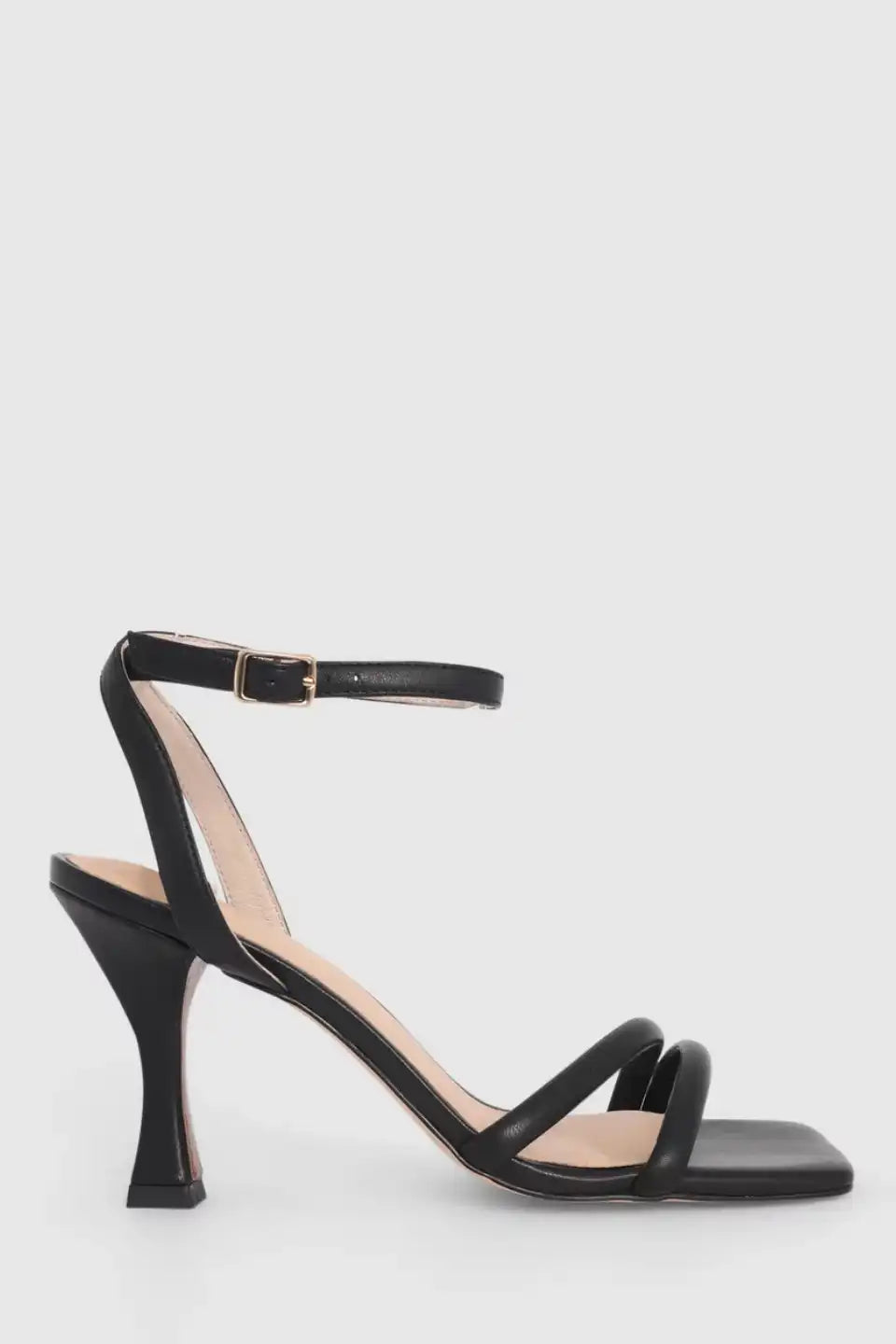 Atticus Black Double Strap High Heel Sandals for Women - Elegant Dressy Strappy Heels for Parties, Weddings & Evening Events