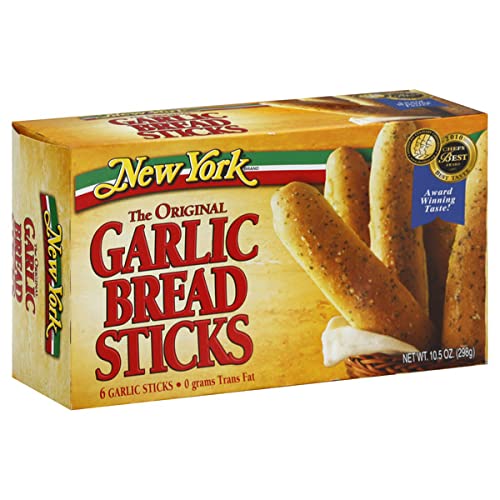 New York Bakery Garlic Bread Sticks - All Natural, Homemade, Preservative-Free, 0g Trans Fat per Serving - 6 Pack (10.5 oz, 6 Sticks Each) | Perfect for Parties, Family Dinners & Italian Cuisine | Supports Ready Set Gourmet Donate A Meal Program