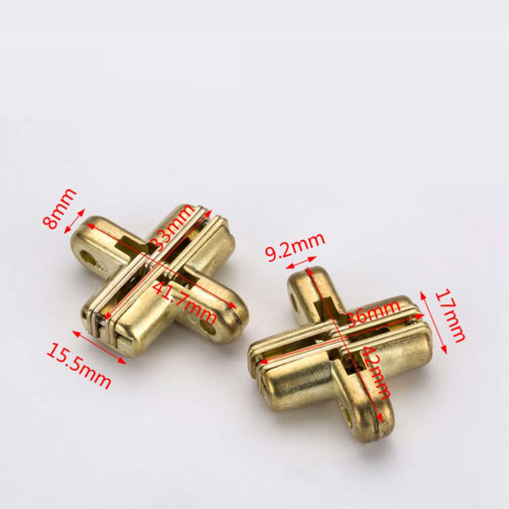2PCS Invisible Cabinet Hinges - Concealed Cross Hinges with 8 Screws for Kitchen Cabinets, Furniture & Jewelry Boxes | Durable Hidden Hinge for Smooth Door Operation (Perfect for Home Renovation & DIY Projects)