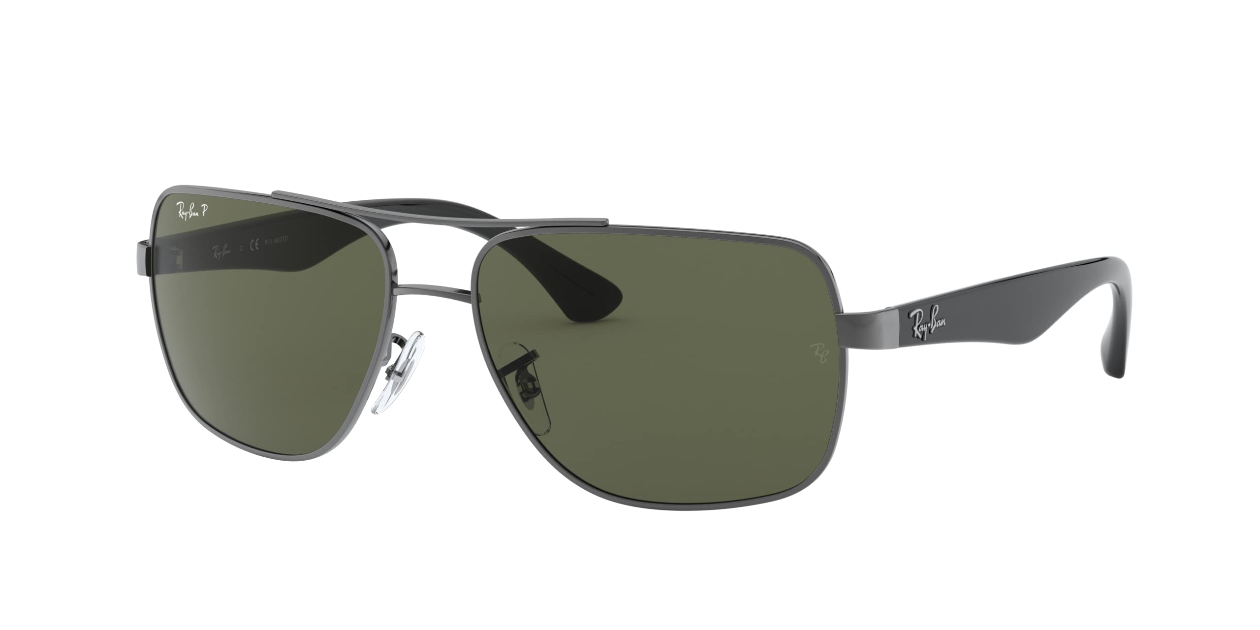 Ray-Ban RB3483 Metal Square Sunglasses for Men - Classic Aviator Style, UV Protection, Lightweight & Durable - Perfect for Driving, Travel & Outdoor Activities