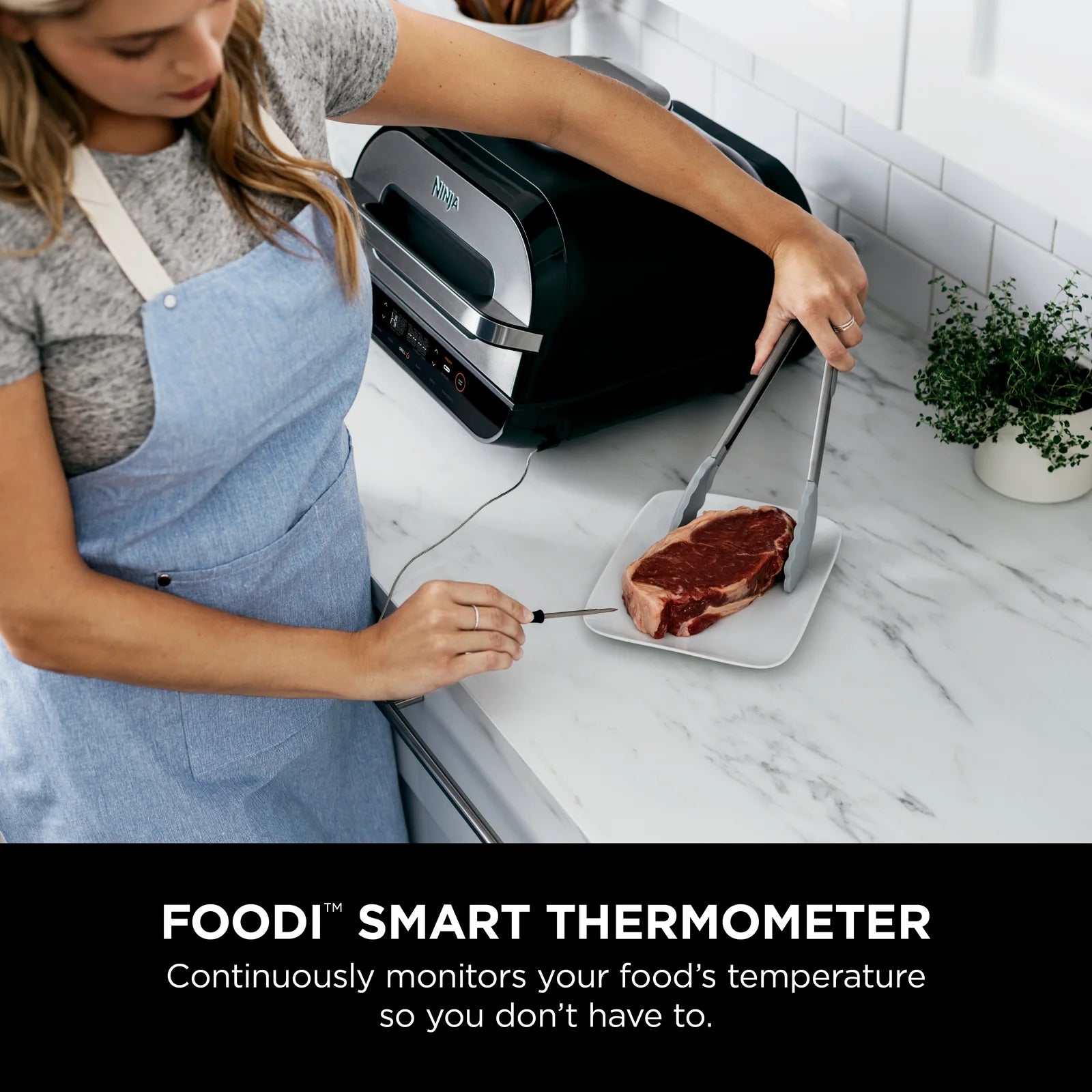 Ninja Foodi Smart XL Grill & Air Fryer Combo - 6-in-1 Indoor Electric Grill with Air Frying, Roasting, Baking, Broiling & Dehydrating - Perfect for Grilling Steaks, Frying Chicken & Healthy Cooking at Home