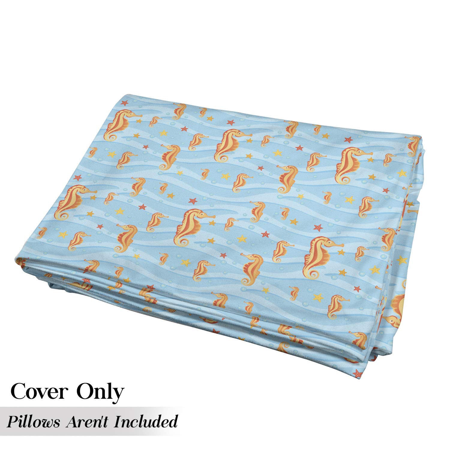 Ambesonne Waterproof Animal Floor Pillow Cover - Tropical Seahorse & Starfish Design, 88