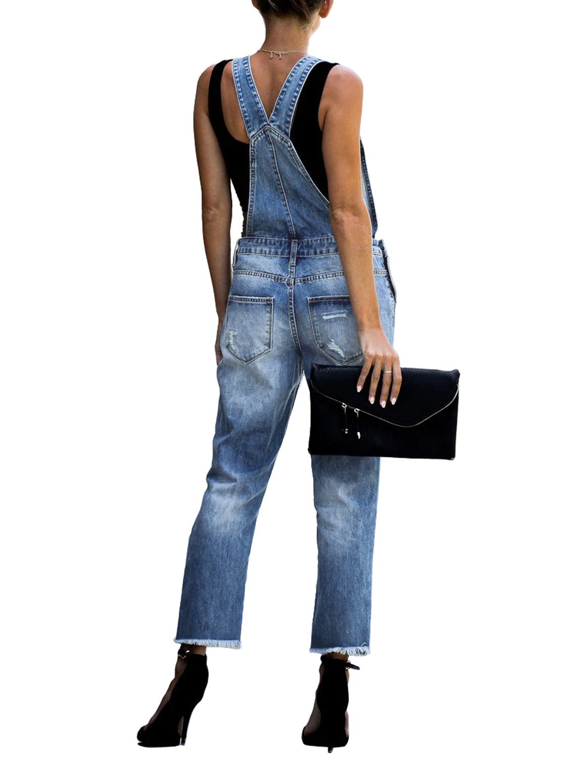 Luvamia Women's Stretchy Adjustable Denim Overalls - Casual Bib Jumpsuit Pants with Comfort Fit for Everyday Wear, Work & Outdoor Activities