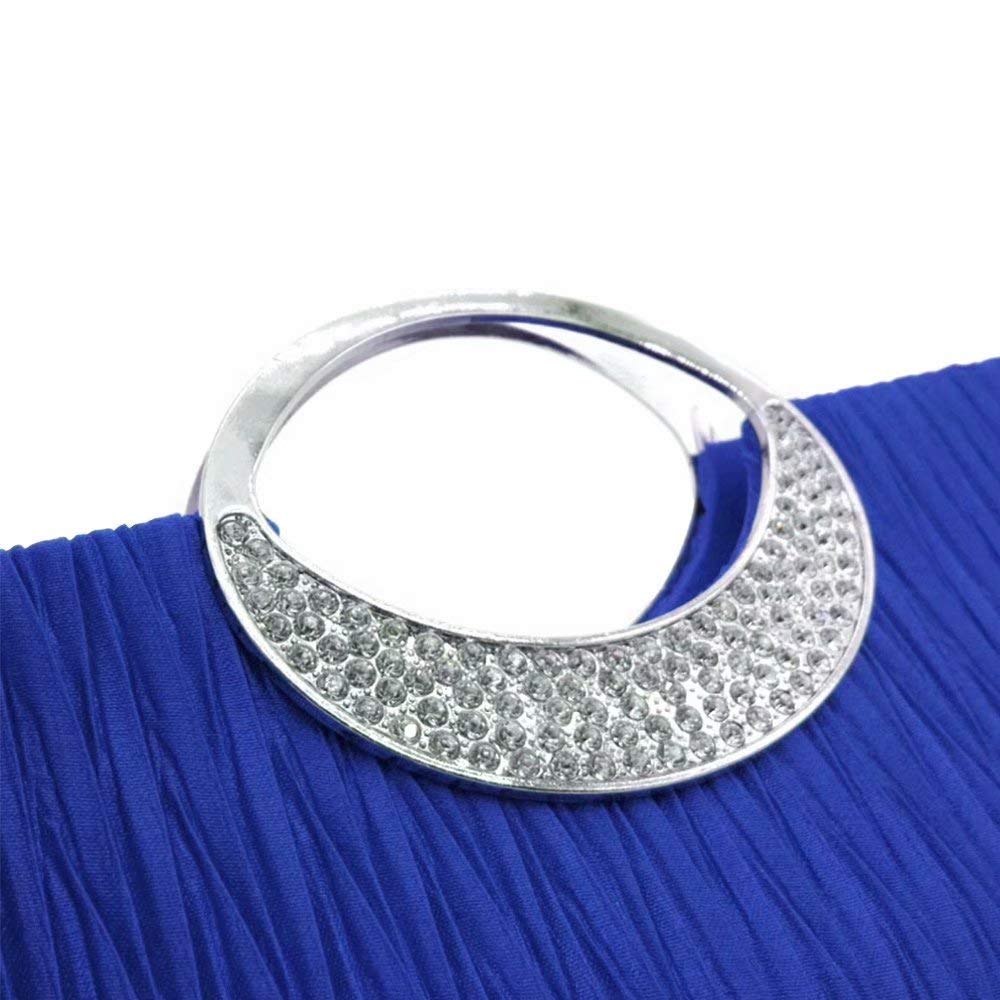 Sparkling Rhinestone Satin Pleated Clutch Purse for Women - Elegant Evening Bag for Weddings, Parties & Special Occasions | Perfect Prom, Cocktail & Formal Event Accessory