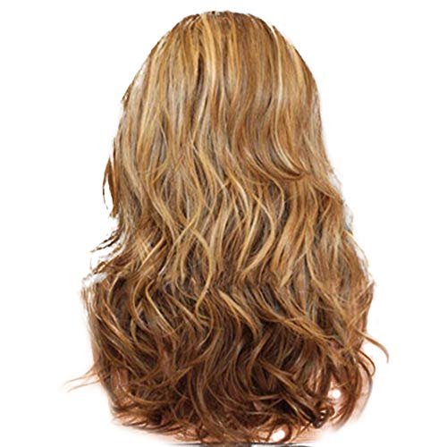 60cm Blonde Heat Resistant Synthetic Wig for Women - 613 Blonde Long Curly Full Lace Wig with Blunt Cut - Perfect for Cosplay, Daily Wear & Special Occasions