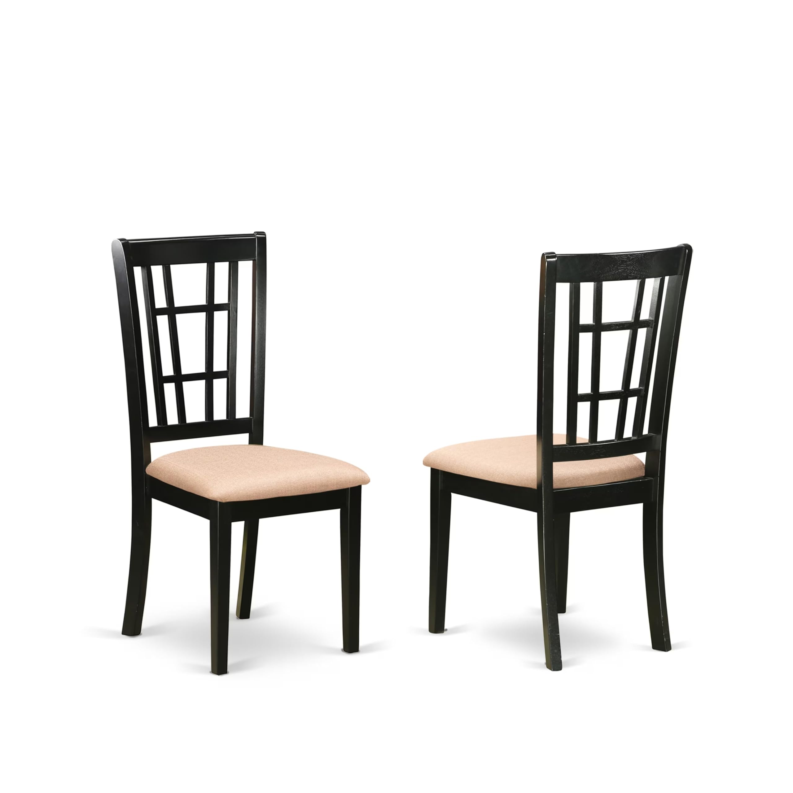 Modern 5-Piece Dining Table Set with Round Wooden Drop-Leaf Table & 4 Linen Fabric Chairs - 42x42 Inch, Black (DLNI5-BLK-C) | Perfect for Small Spaces, Kitchen Nooks & Cozy Apartment Dining | East West Furniture