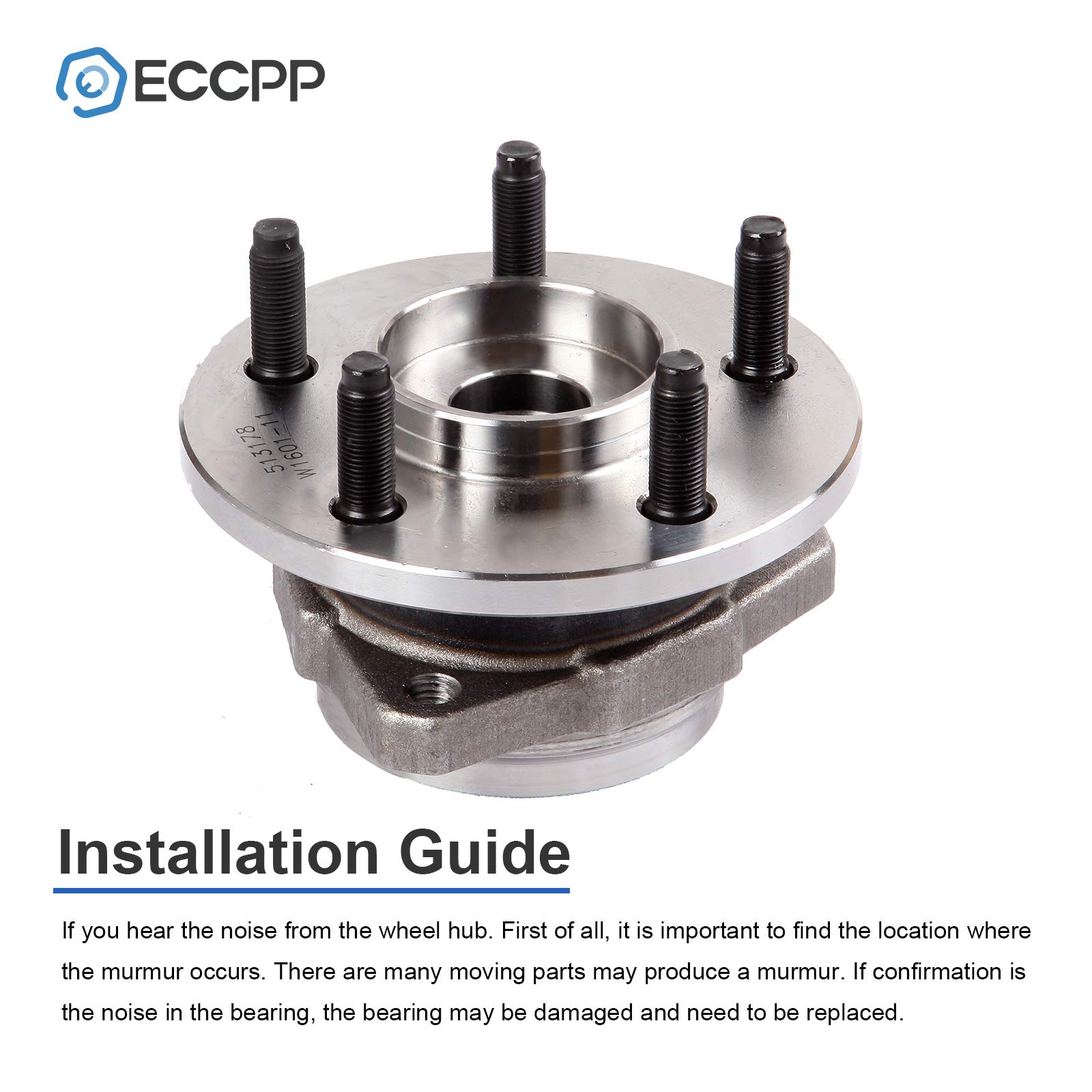 ECCPP Front 5-Lug Wheel Bearing & Hub Assembly Compatible with 2002-2007 Jeep Liberty - Replacement Part #513178 - Perfect for Off-Roading, Daily Commuting & Vehicle Maintenance