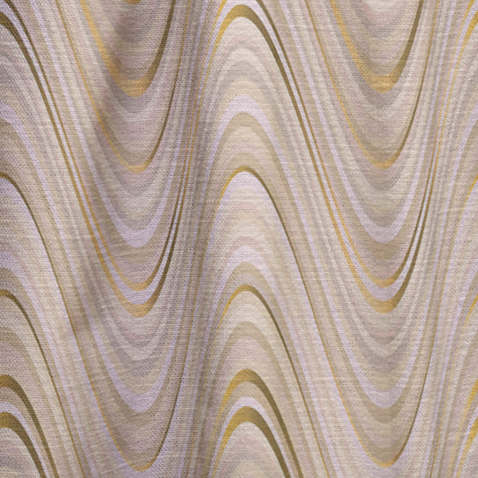 DesignQ Abstract Luxury Beige Wave Pattern Thermal Insulated Curtains - Single Panel 52x63 Inches - Elegant Window Treatments for Bedroom & Living Room | Perfect for Home Decor, Light Control & Privacy