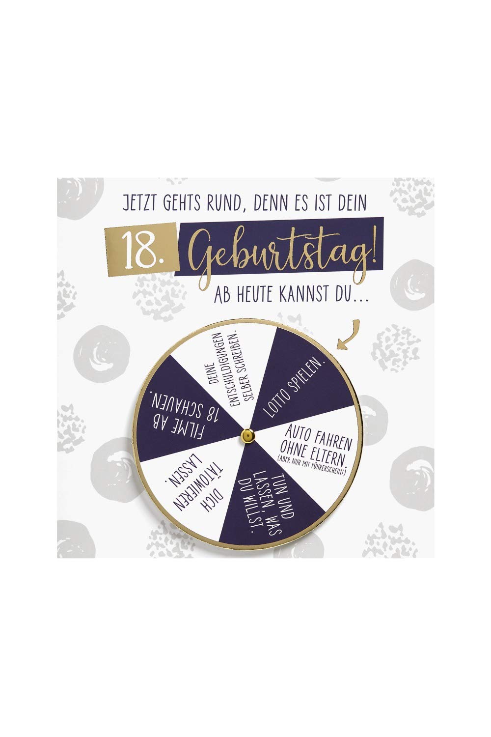 Funny 18th Birthday Card with Moving Rotary Wheel & Gold Envelope - Unique Birthday Wishes for Teens & Adults - Perfect for Parties, Gifts & Special Celebrations