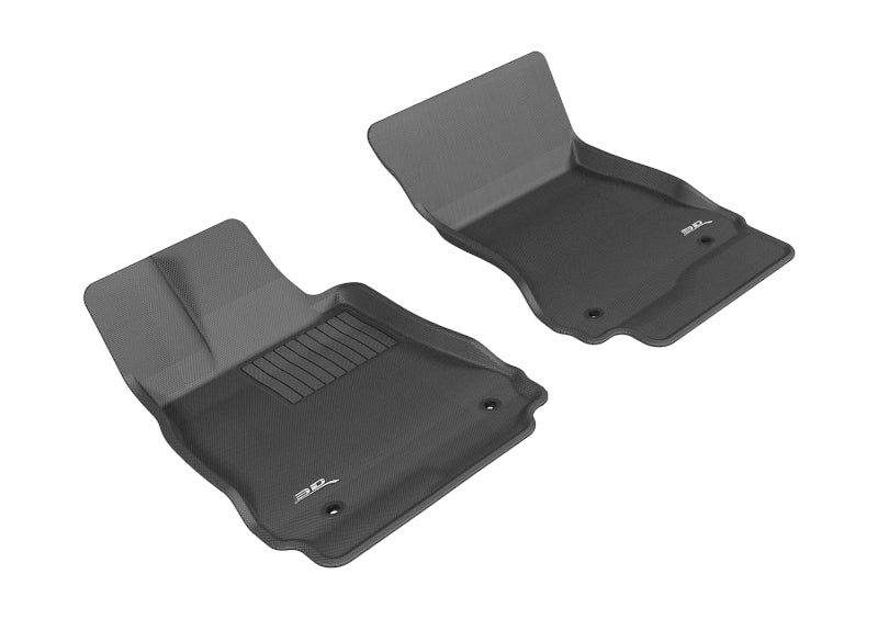 3D MAXpider Custom Fit All-Weather Floor Mats for 2007-2013 Mercedes Benz S-Class W221 (1st Row) - Premium Black Kagu Series | Perfect for Daily Commuting & Road Trips